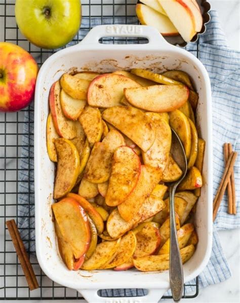 How many protein are in apples baked cinnamon 1/4 cup - calories, carbs, nutrition