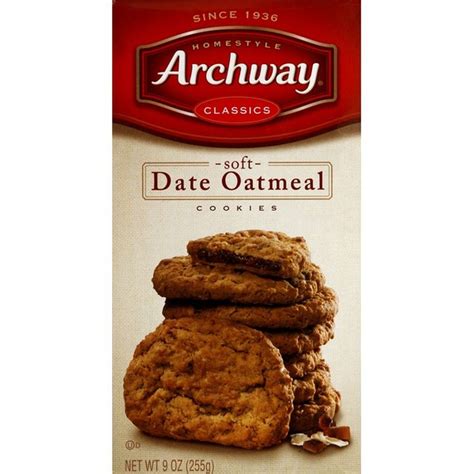 How many protein are in archway home style cookies, date filled oatmeal - calories, carbs, nutrition