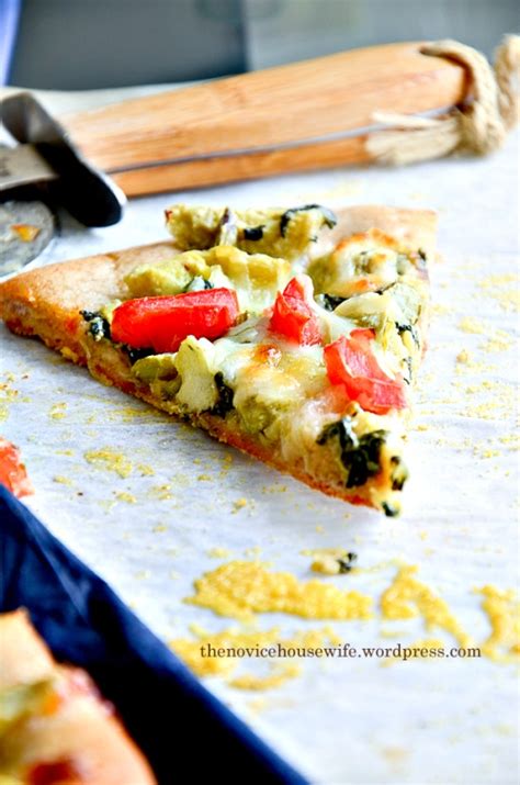 How many protein are in artichoke wheat pizza - calories, carbs, nutrition