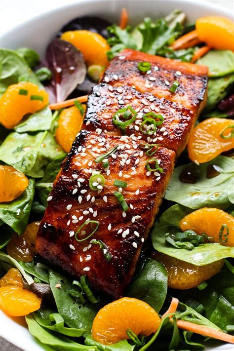 How many protein are in asian salmon salad - calories, carbs, nutrition