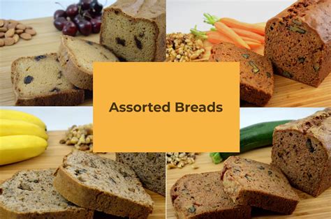 How many protein are in assorted breakfast breads - calories, carbs, nutrition