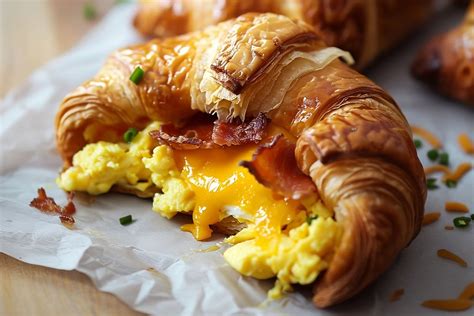 How many protein are in bacon, egg and cheese croissant - calories, carbs, nutrition