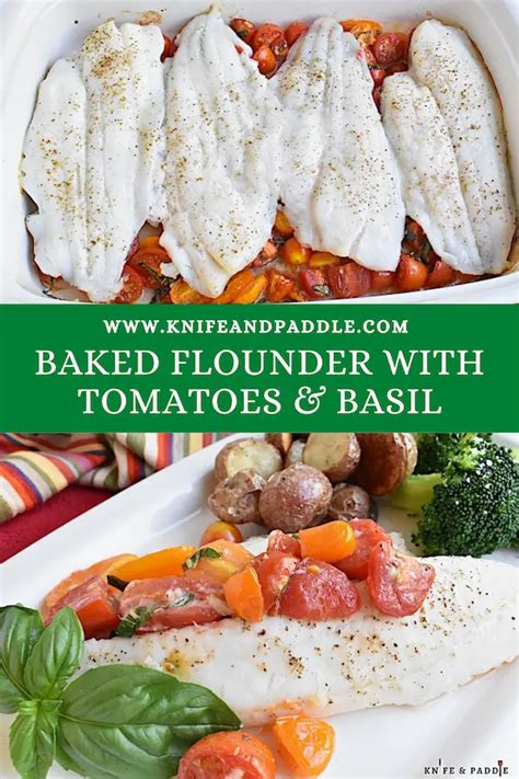 How many protein are in baked flounder with tomatoes basil - calories, carbs, nutrition