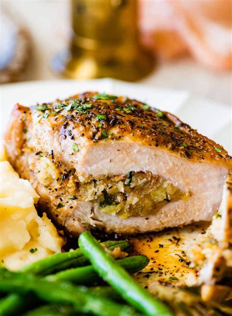 How many protein are in baked stuffed pork chop - calories, carbs, nutrition