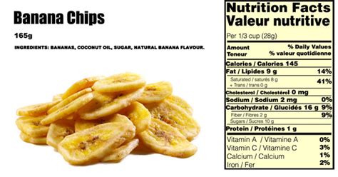 How many protein are in banana chips - calories, carbs, nutrition