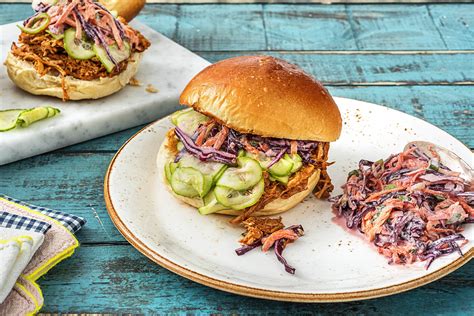 How many protein are in bbq pulled pork sandwich with sweet potato frys and sour cream and honey sauce - calories, carbs, nutrition