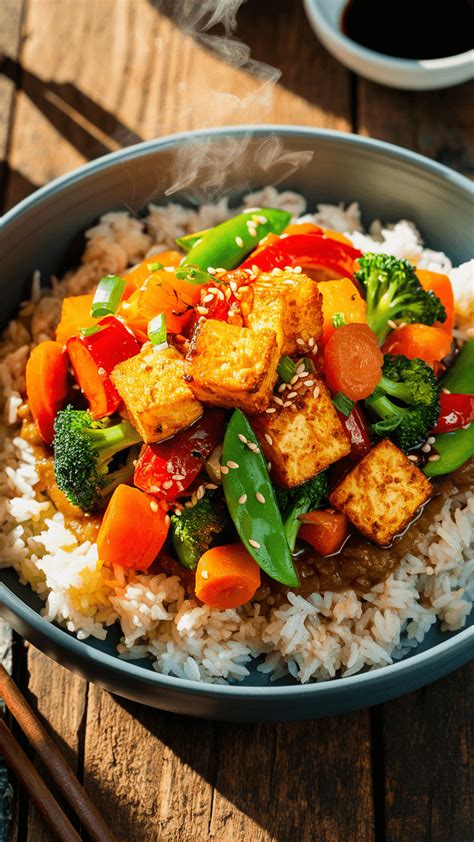 How many protein are in bbq tofu with brown rice e - calories, carbs, nutrition