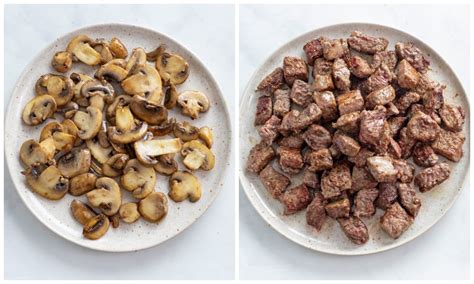 How many protein are in beef and mushroom saute plate - calories, carbs, nutrition