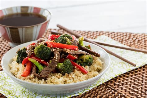 How many protein are in beef veggie stir-fry - calories, carbs, nutrition