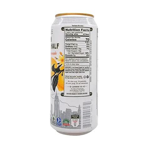 How many protein are in bev iced tea lemonade 16 fl oz - calories, carbs, nutrition