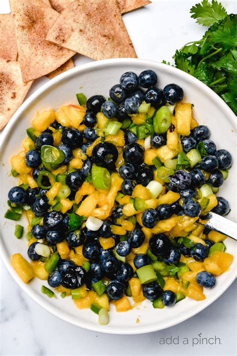 How many protein are in blueberry-peach salsa - calories, carbs, nutrition