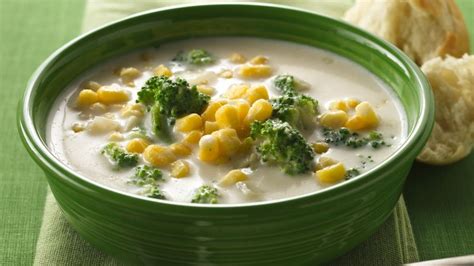 How many protein are in broccoli and corn chowder - calories, carbs, nutrition