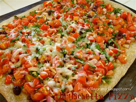 How many protein are in bruschetta pizza - calories, carbs, nutrition