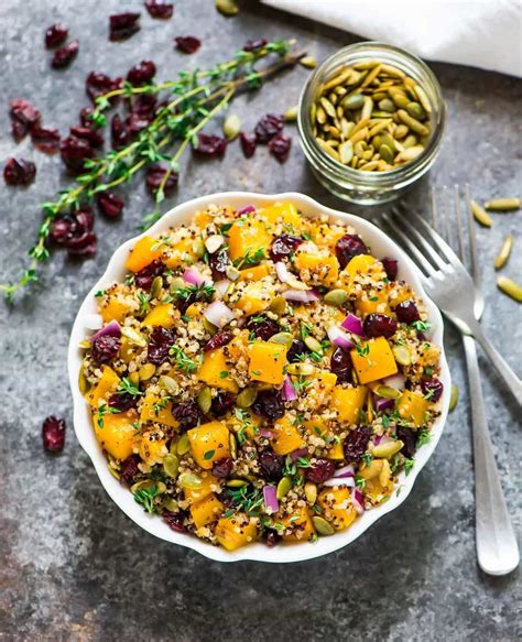 How many protein are in butternut squash and cranberry quinoa salad - calories, carbs, nutrition