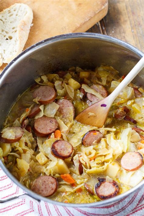 How many protein are in cabbage smoked sausage soup - calories, carbs, nutrition