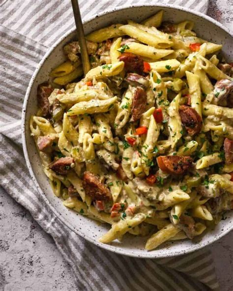 How many protein are in cajun penne and andouille sausage - calories, carbs, nutrition