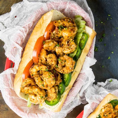 How many protein are in cajun shrimp po' boy (19750.8) - calories, carbs, nutrition