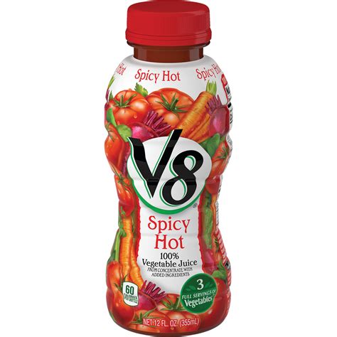 How many protein are in campbell's, v8 vegetable juice, spicy hot v8 - calories, carbs, nutrition