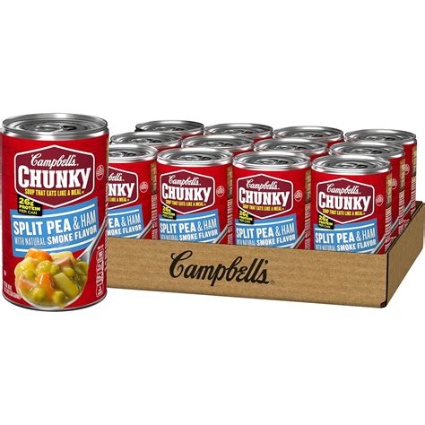 How many protein are in campbell's chunky soups, split pea 'n' ham soup - calories, carbs, nutrition