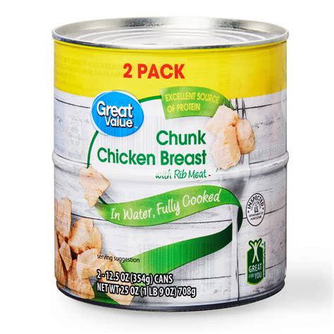How many protein are in canned chicken breast - calories, carbs, nutrition