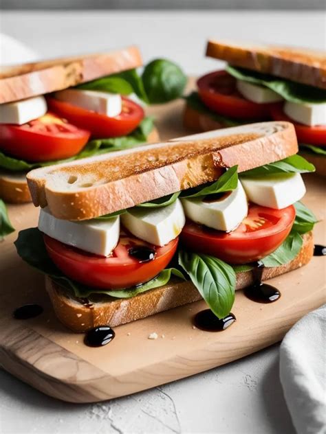 How many protein are in caprese sandwich - calories, carbs, nutrition