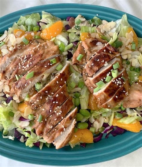How many protein are in cashew teriyaki salad with grilled chicken - calories, carbs, nutrition