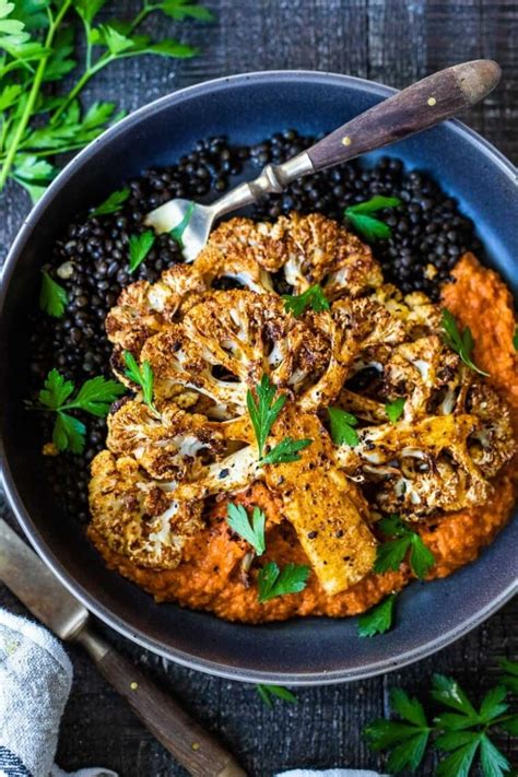 How many protein are in cauliflower steak almond romesco (81892.1) - calories, carbs, nutrition