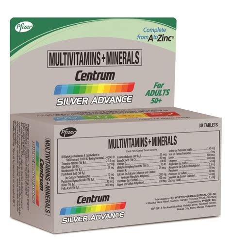 How many protein are in centrum silver - calories, carbs, nutrition