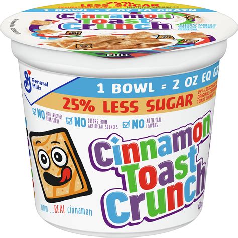 How many protein are in cereals ready-to-eat, general mills, 25% less sugar cinnamon toast crunch - calories, carbs, nutrition