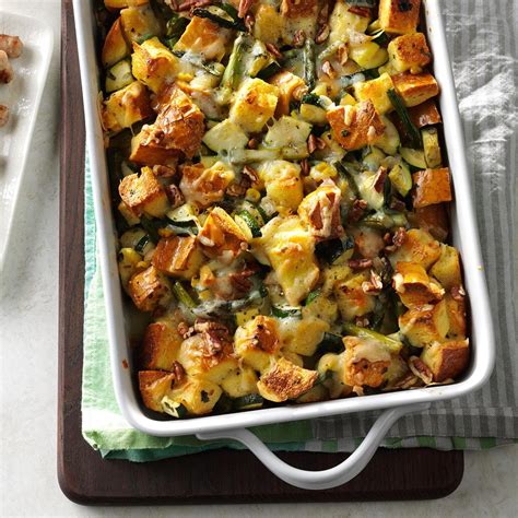 How many protein are in cheddar vegetable strata - calories, carbs, nutrition