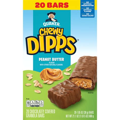 How many protein are in chewy dipps granola bar peanut butter - calories, carbs, nutrition