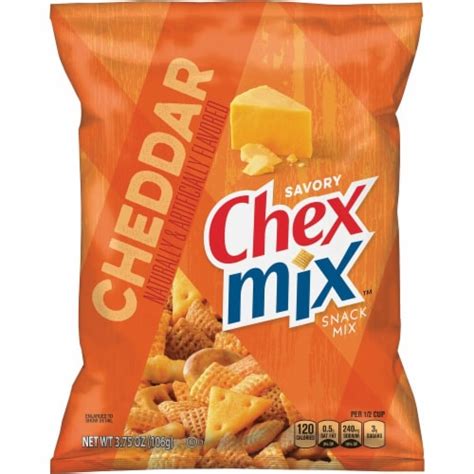 How many protein are in chex mix, cheddar - calories, carbs, nutrition