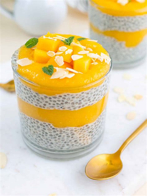 How many protein are in chia seed pudding with diced mango - calories, carbs, nutrition