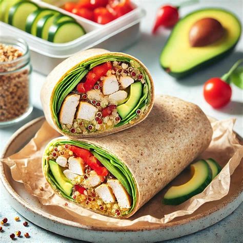 How many protein are in chicken and quinoa wrap - calories, carbs, nutrition