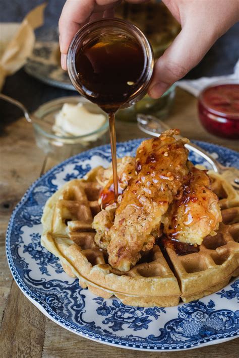 How many protein are in chicken and waffles with maple bacon syrup - calories, carbs, nutrition