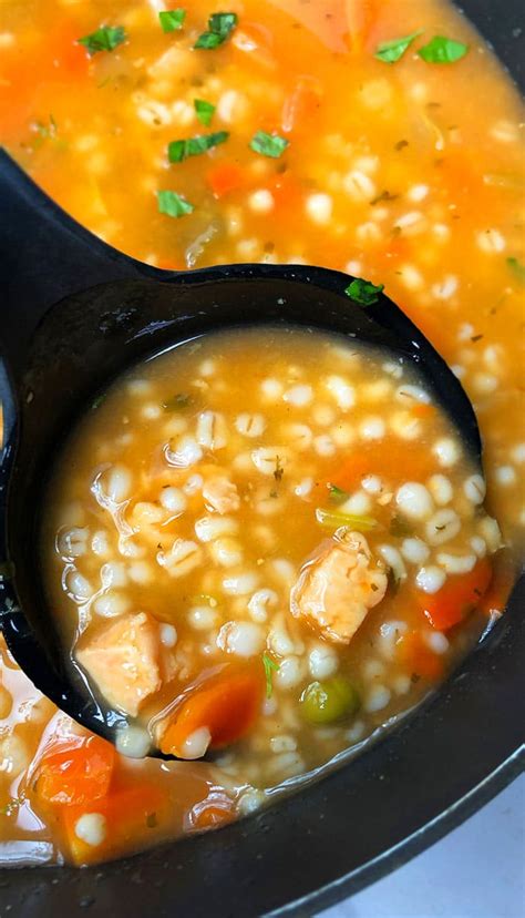 How many protein are in chicken barley soup - calories, carbs, nutrition