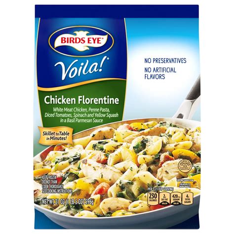 How many protein are in chicken florentine & farfalle - calories, carbs, nutrition