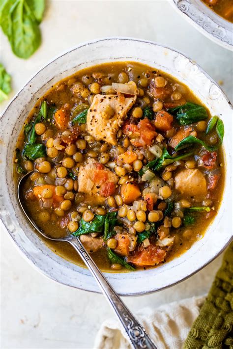 How many protein are in chicken soup with lentils & swiss chard - calories, carbs, nutrition
