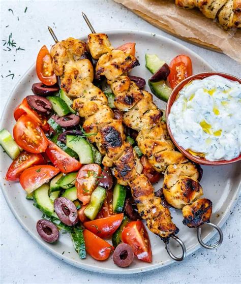 How many protein are in chicken souvlaki platter - calories, carbs, nutrition