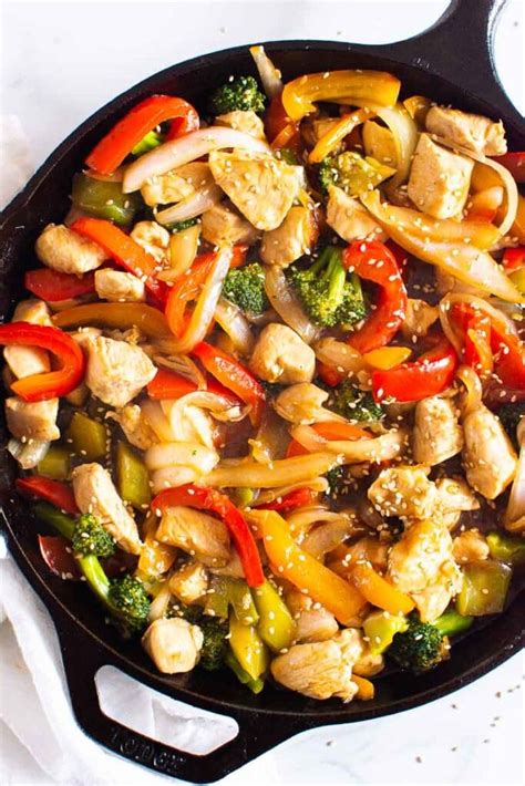 How many protein are in chicken thigh stir fry sweet & spicy glazed - calories, carbs, nutrition