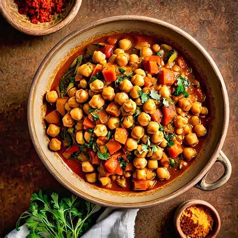 How many protein are in chickpea and vegetable tagine - calories, carbs, nutrition