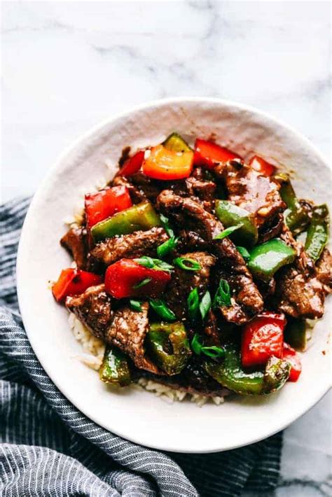How many protein are in chinese pepper steak, stir fried - calories, carbs, nutrition