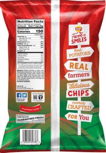 How many protein are in chips, garden tomato basil, frito lay - calories, carbs, nutrition