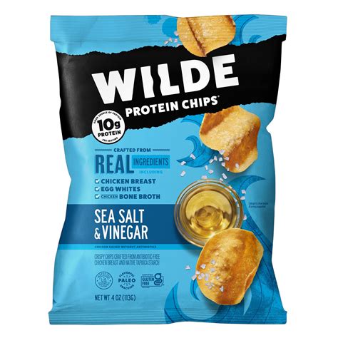 How many protein are in chips, sea salt vinegar, kettle brand - calories, carbs, nutrition