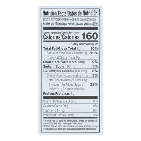 How many protein are in chips ahoy - cookies - calories, carbs, nutrition