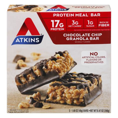 How many protein are in chocolate chip protein meal bar - calories, carbs, nutrition