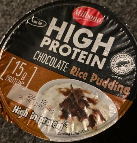 How many protein are in chocolate rice pudding - calories, carbs, nutrition