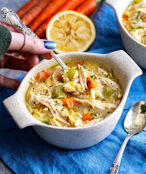 How many protein are in chunky chicken vegetable soup with orzo - calories, carbs, nutrition