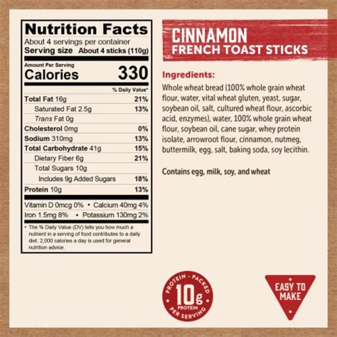 How many protein are in cinnamon french toast - calories, carbs, nutrition