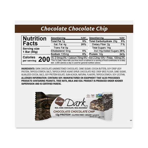 How many protein are in coffee with dark chocolate chips - calories, carbs, nutrition